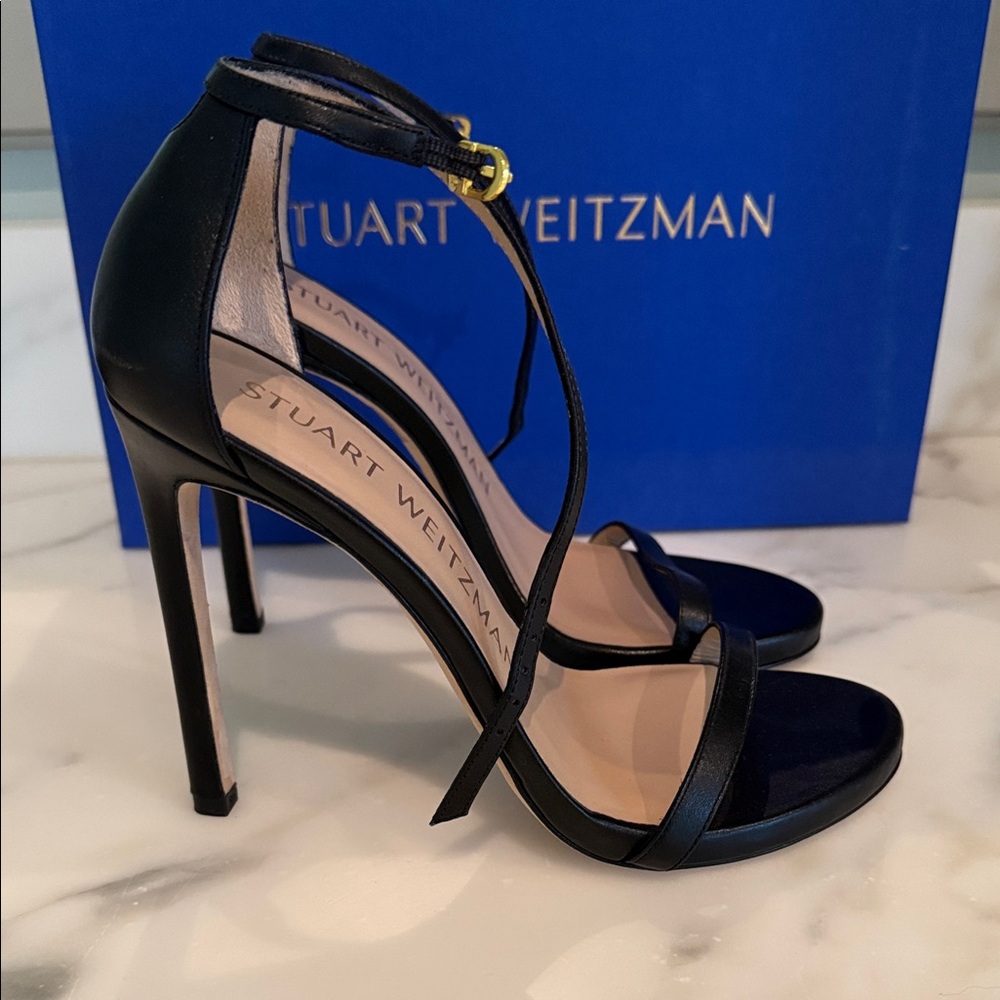 Stuart Weitzman Elegant Black Strappy Heels